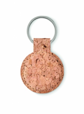 Logo trade business gift photo of: Round cork key ring Mikkeli