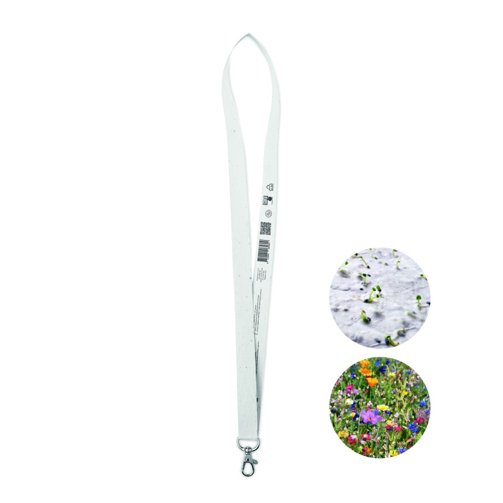 Logo trade corporate gifts image of: Seed paper lanyard w/hook
