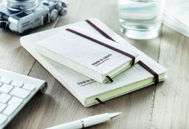 Logo trade business gift photo of: A6 canvas notebook lined