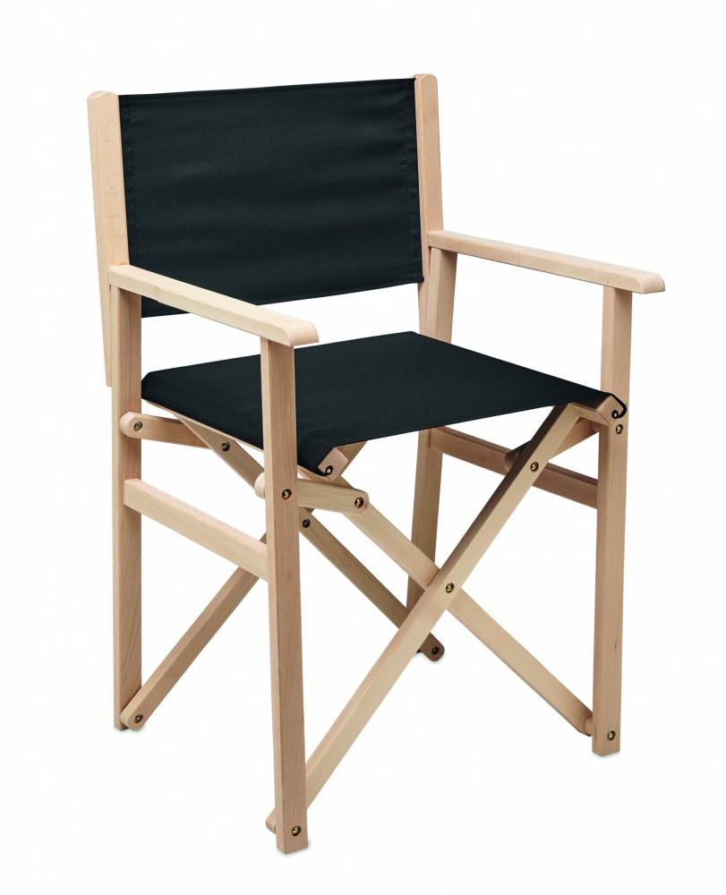 Logo trade promotional merchandise picture of: Foldable wooden beach chair