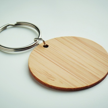 Logotrade promotional giveaways photo of: Round bamboo key ring Pieksämäki
