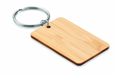 Logo trade advertising products image of: Rectangular bamboo key ring Riihimäki