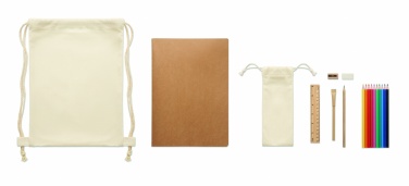 Logo trade promotional gift photo of: Kids drawing set in drawstring