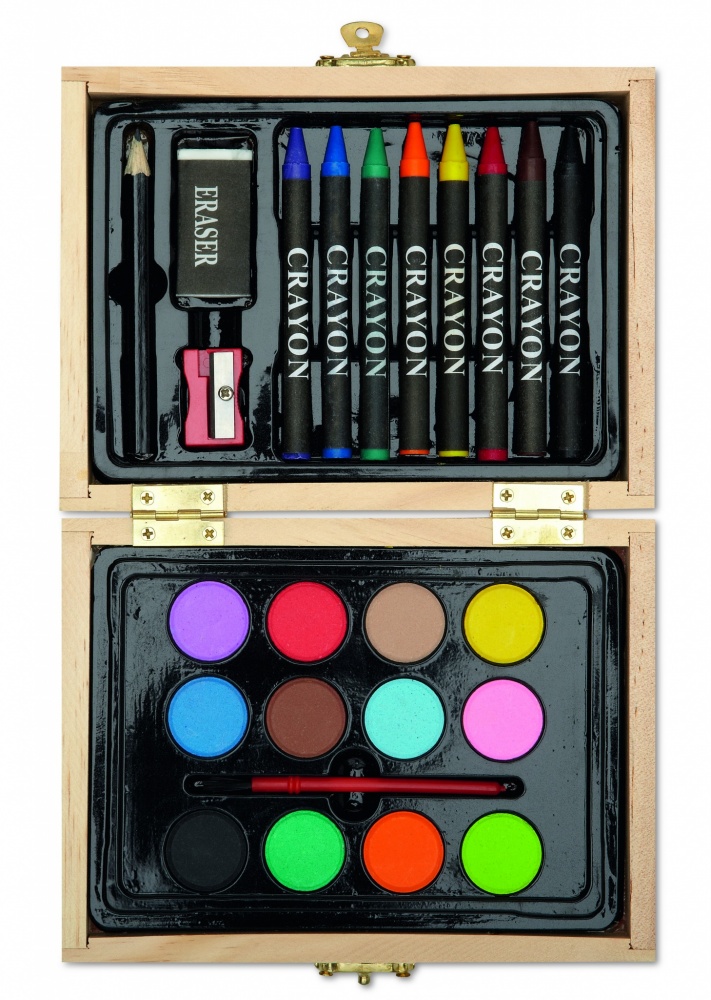 Logotrade advertising products photo of: Painting set in wooden box