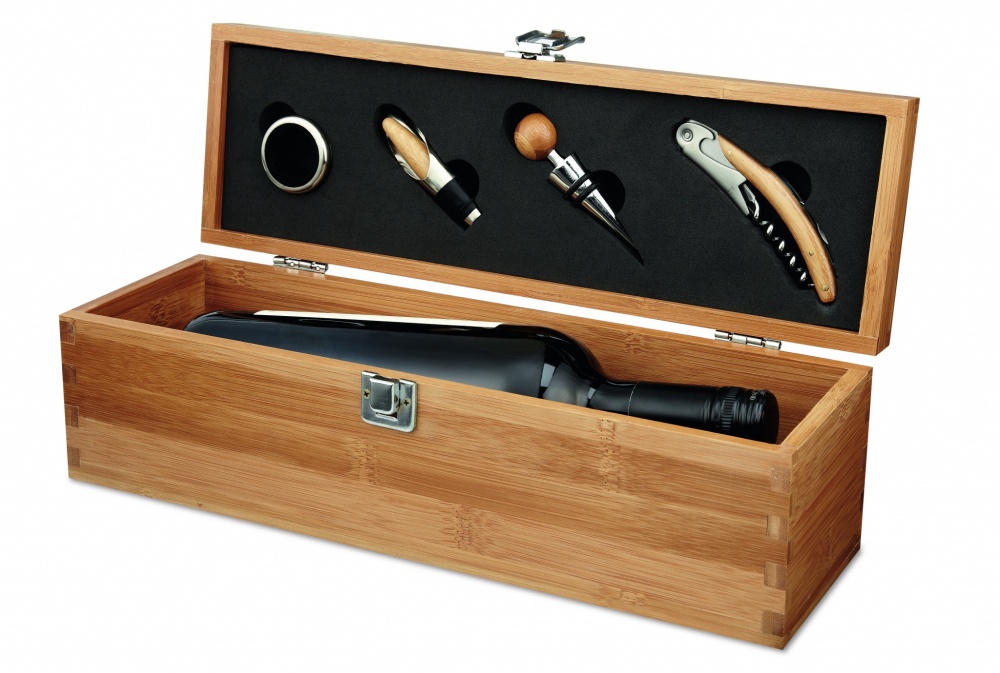 Logotrade corporate gift picture of: Wine set in bamboo box