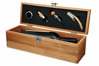 Logo trade advertising products picture of: Wine set in bamboo box