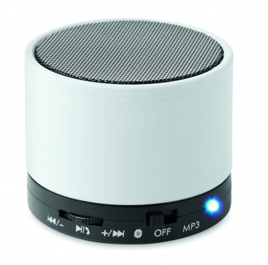 Logo trade promotional giveaways picture of: Round wireless speaker