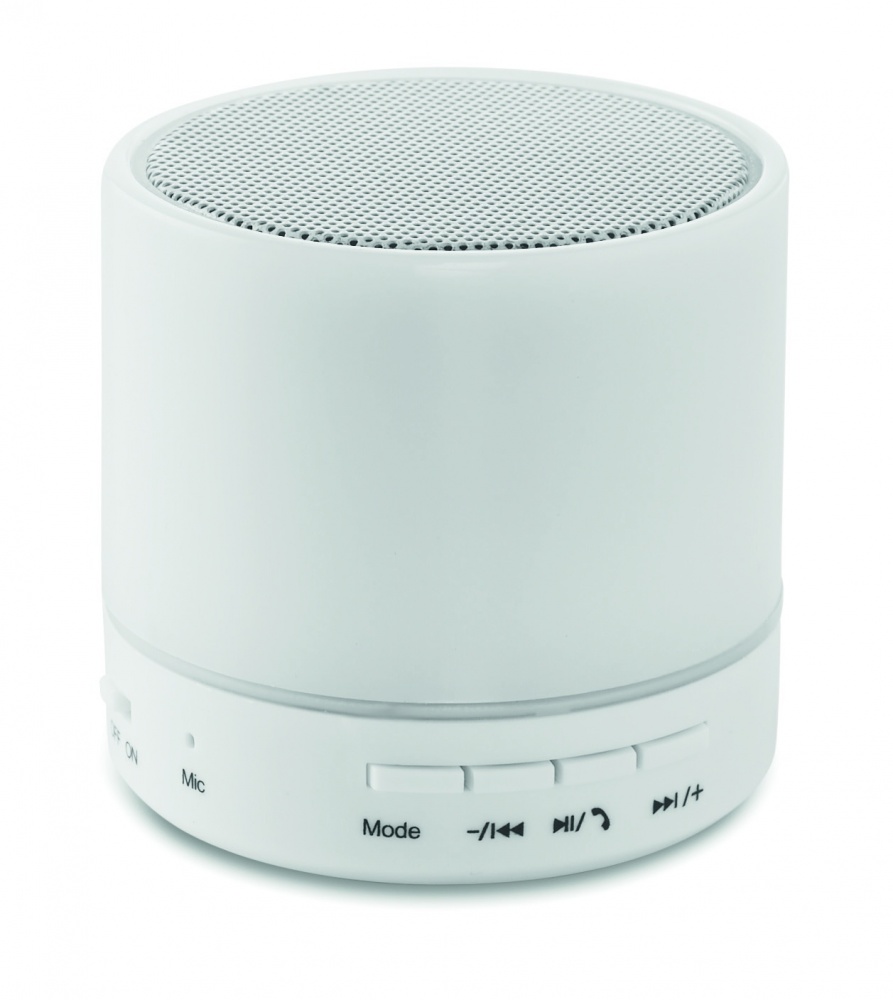 Logo trade promotional giveaway photo of: Round wireless speaker LED