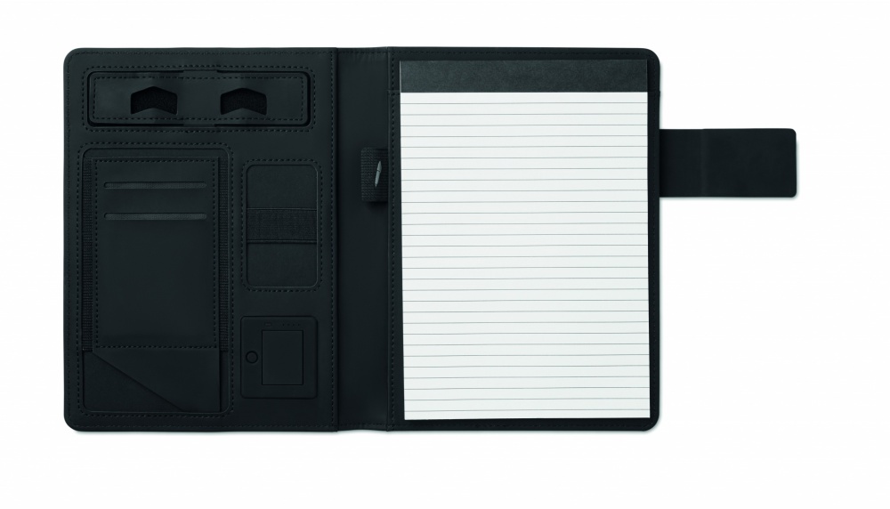 Logo trade advertising product photo of: A5 folder with power bank