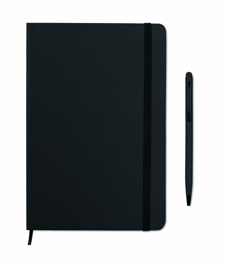 Logo trade business gifts image of: A5 notebook w/stylus 72 lined