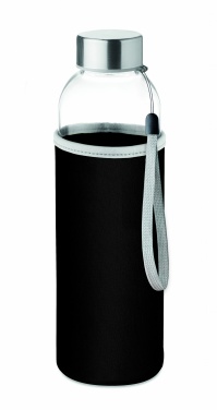 Logo trade business gifts image of: Glass bottle in pouch 500ml
