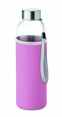 Logo trade promotional items image of: Glass bottle in pouch 500ml