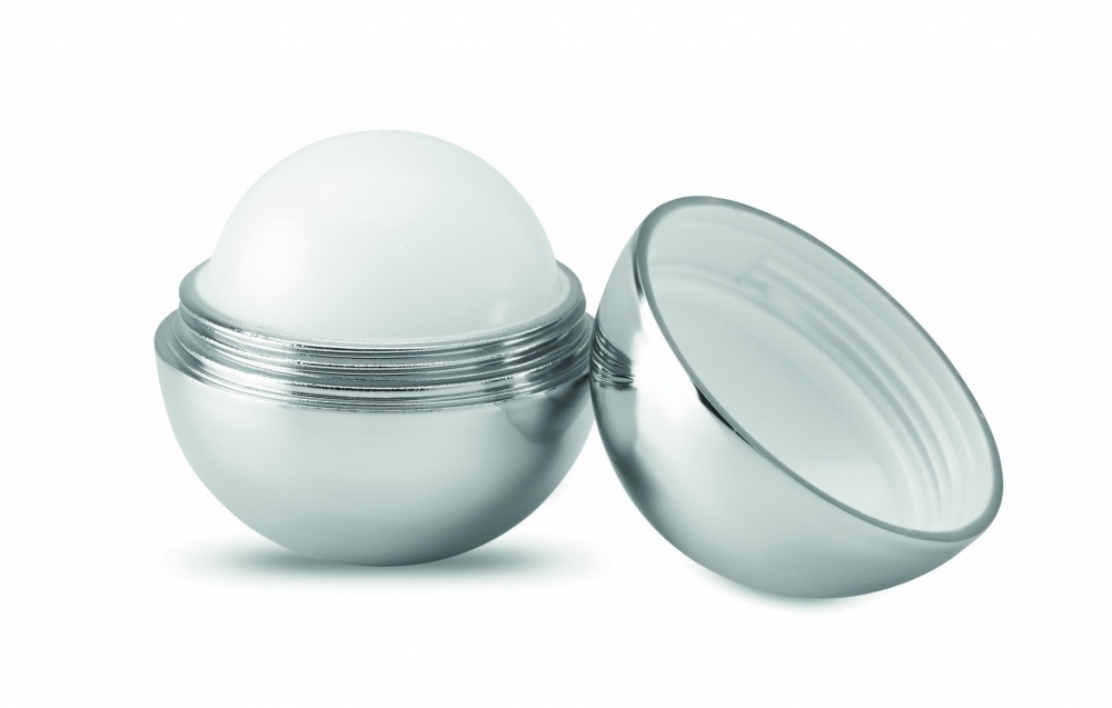 Logo trade promotional merchandise picture of: Round lip balm UV finish