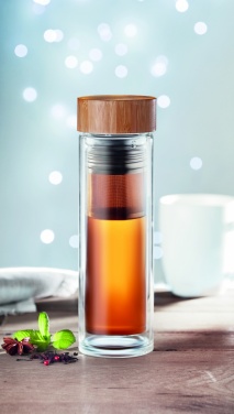 Logotrade promotional merchandise picture of: Double wall glass bottle 400ml München