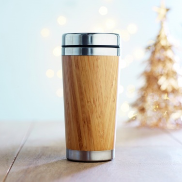 Logotrade promotional merchandise picture of: Double wall bamboo flask 430ml