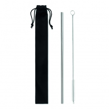 Logo trade business gift photo of: SS straw and brush in pouch