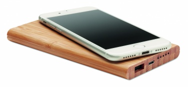Logo trade promotional giveaways picture of: Wireless power bank in bamboo 6000mAh ARENA