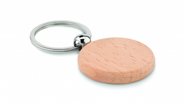 Logo trade promotional giveaways image of: Round wooden key ring Saldus