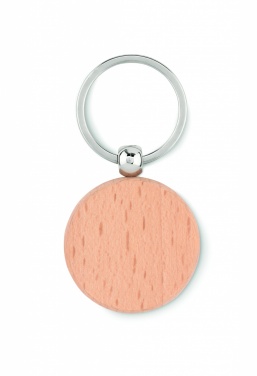Logotrade promotional merchandise image of: Round wooden key ring Saldus
