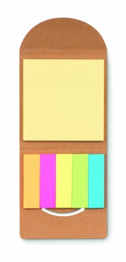 Logo trade promotional giveaway photo of: Cork sticky note memo pad