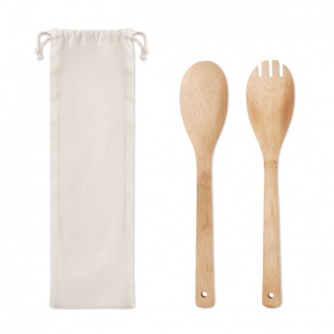 Logo trade promotional items picture of: Set bamboo utensils salad