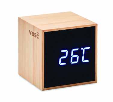 Logotrade promotional gifts photo of: LED alarm clock bamboo casing Dortmund