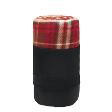 Logo trade corporate gifts image of: RPET fleece travel blanket