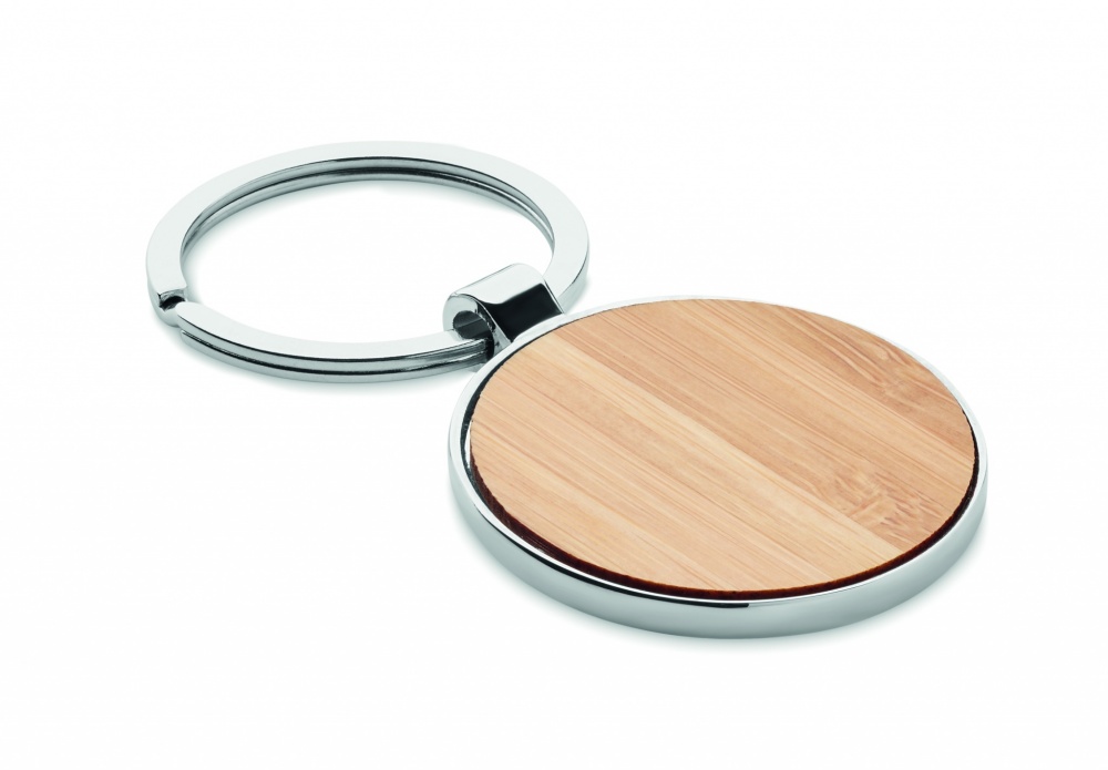 Logotrade promotional gift image of: Round key ring metal bamboo Dobele