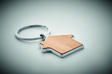 Logotrade promotional giveaway image of: House key ring metal bamboo NORDIC