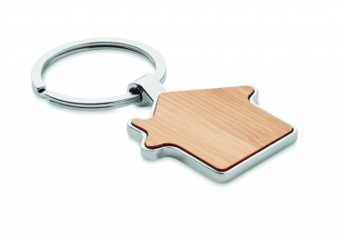 Logotrade promotional product image of: House key ring metal bamboo NORDIC