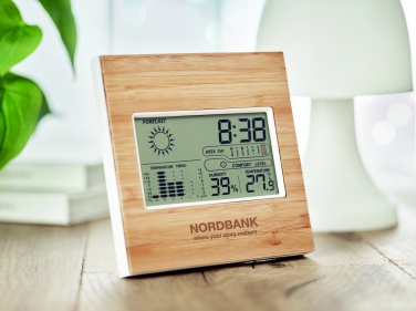 Logotrade business gifts photo of: Weather station bamboo front TURKU