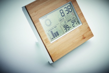 Logo trade corporate gifts picture of: Weather station bamboo front TURKU