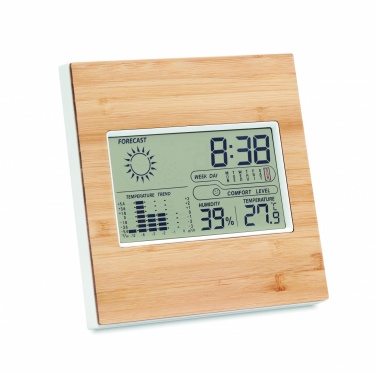 Logotrade advertising product picture of: Weather station bamboo front TURKU