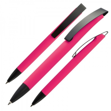 Logo trade promotional item photo of: Metal ballpen soft touch BRESCIA