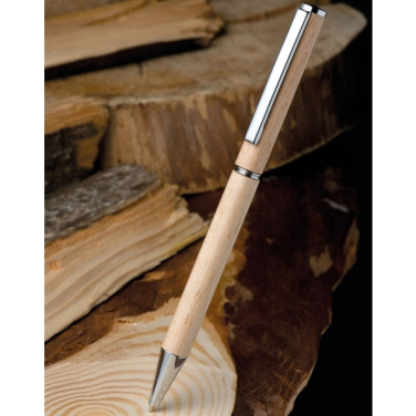 Logo trade promotional gift photo of: Wooden ballpen HEYWOOD