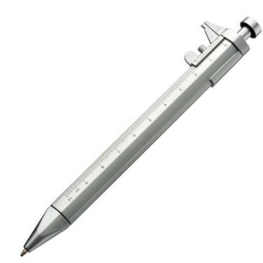 Logotrade promotional merchandise picture of: Plastic ballpen with sliding calliper PRESCOT