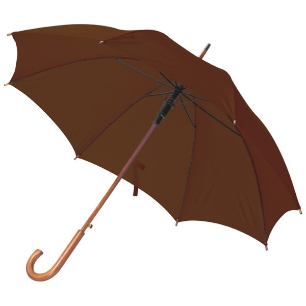Logo trade advertising products picture of: Wooden automatic umbrella NANCY
