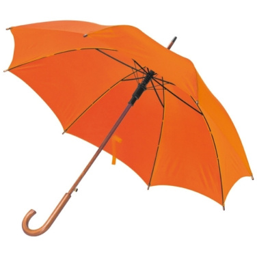 Logo trade business gifts image of: Wooden automatic umbrella NANCY