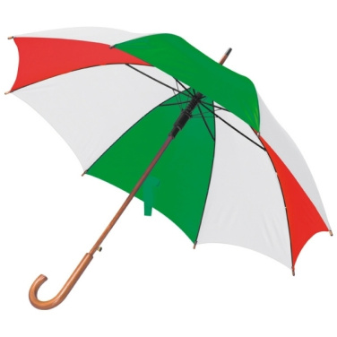 Logo trade advertising products image of: Wooden automatic umbrella NANCY