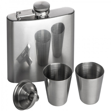 Logo trade promotional gift photo of: Hip flask with 2 shot glasses SANDVIKEN 170 ml
