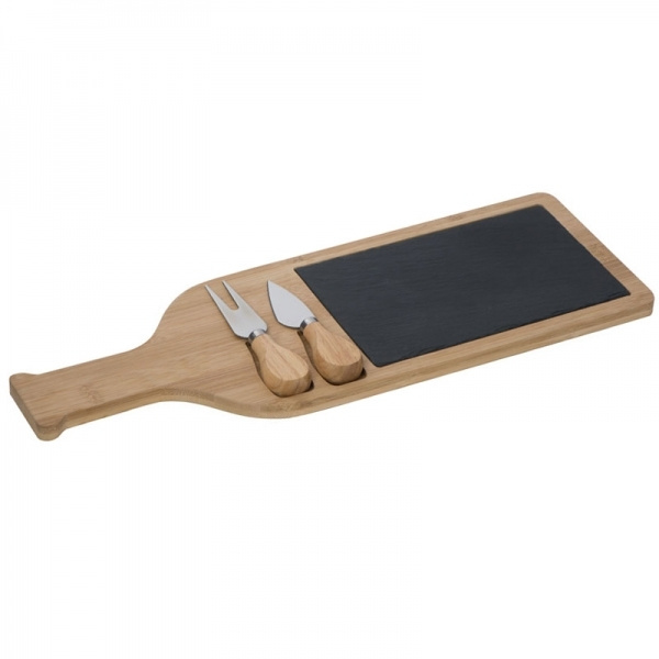 Logo trade promotional gifts image of: Cheese chopping board with slate plate CALAIS