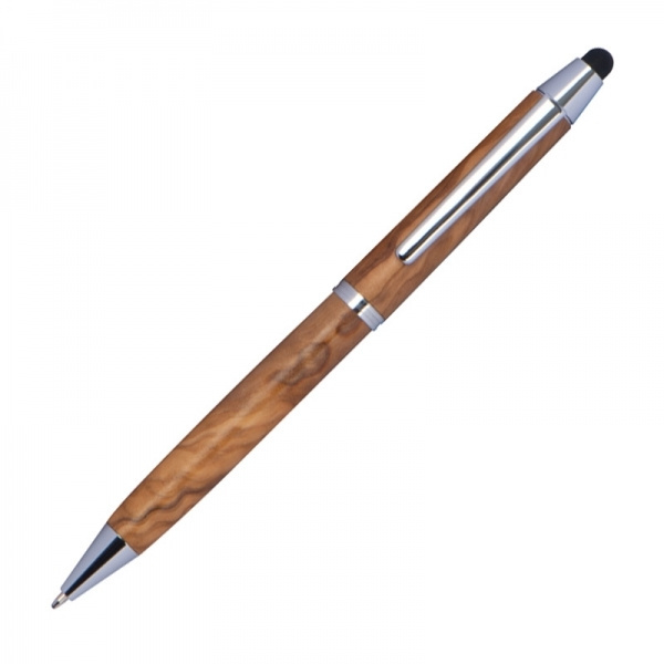 Logotrade promotional items photo of: Wooden ballpen with touch function ERFURT