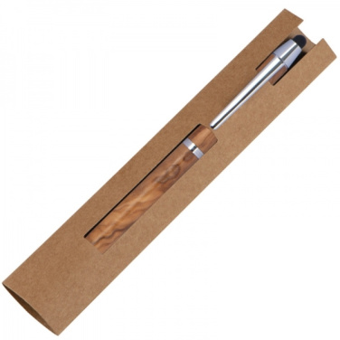 Logo trade business gifts image of: Wooden ballpen with touch function ERFURT