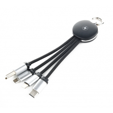 Logo trade promotional merchandise photo of: 3in1 cable with enlighted logo for engraving, RXD-368