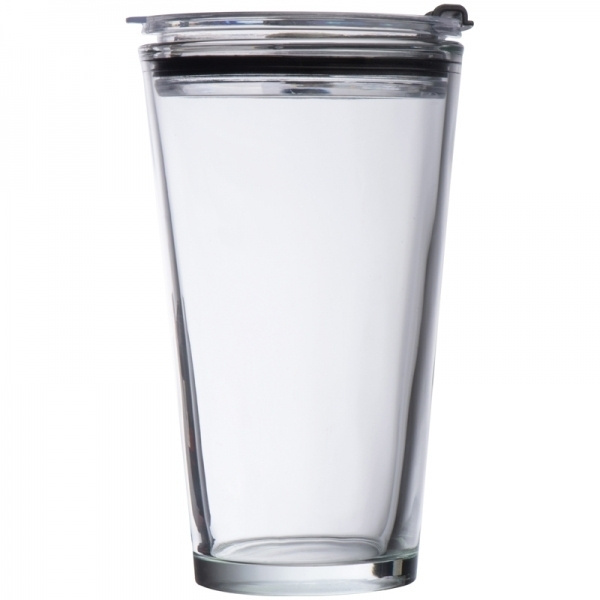 Logo trade promotional gifts picture of: Glass mug with lid WATTENSCHEID 400 ml