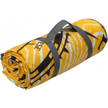 Logo trade promotional giveaway photo of: Foldable picnic blanket ALVERNIA Schwarzwolf