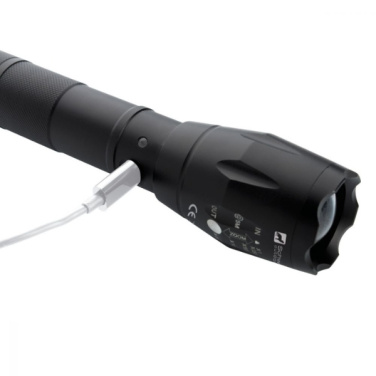 Logo trade promotional products picture of: Flashlight DELGADA Schwarzwolf
