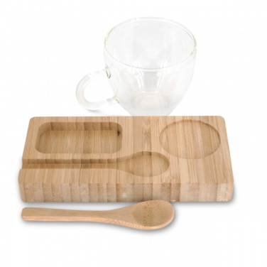 Logo trade advertising product photo of: Tray with cup and spoon FORMOSA 150 ml