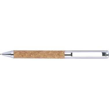 Logo trade promotional gifts picture of: Twist-ballpen metal and cork LILLEHAMMER