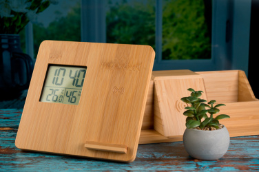 Logo trade advertising products picture of: Bamboo weather station GRANADA